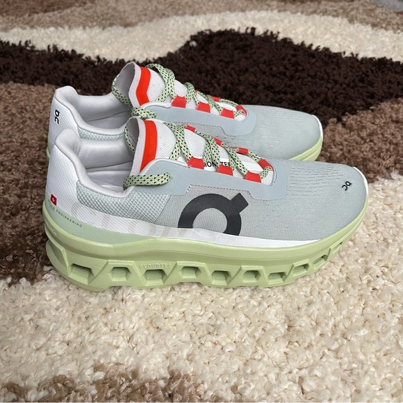 On Running Women's Cloudmonster Sneakers Sz 9.5 In Glacier / Meadow - Picture 3 of 11